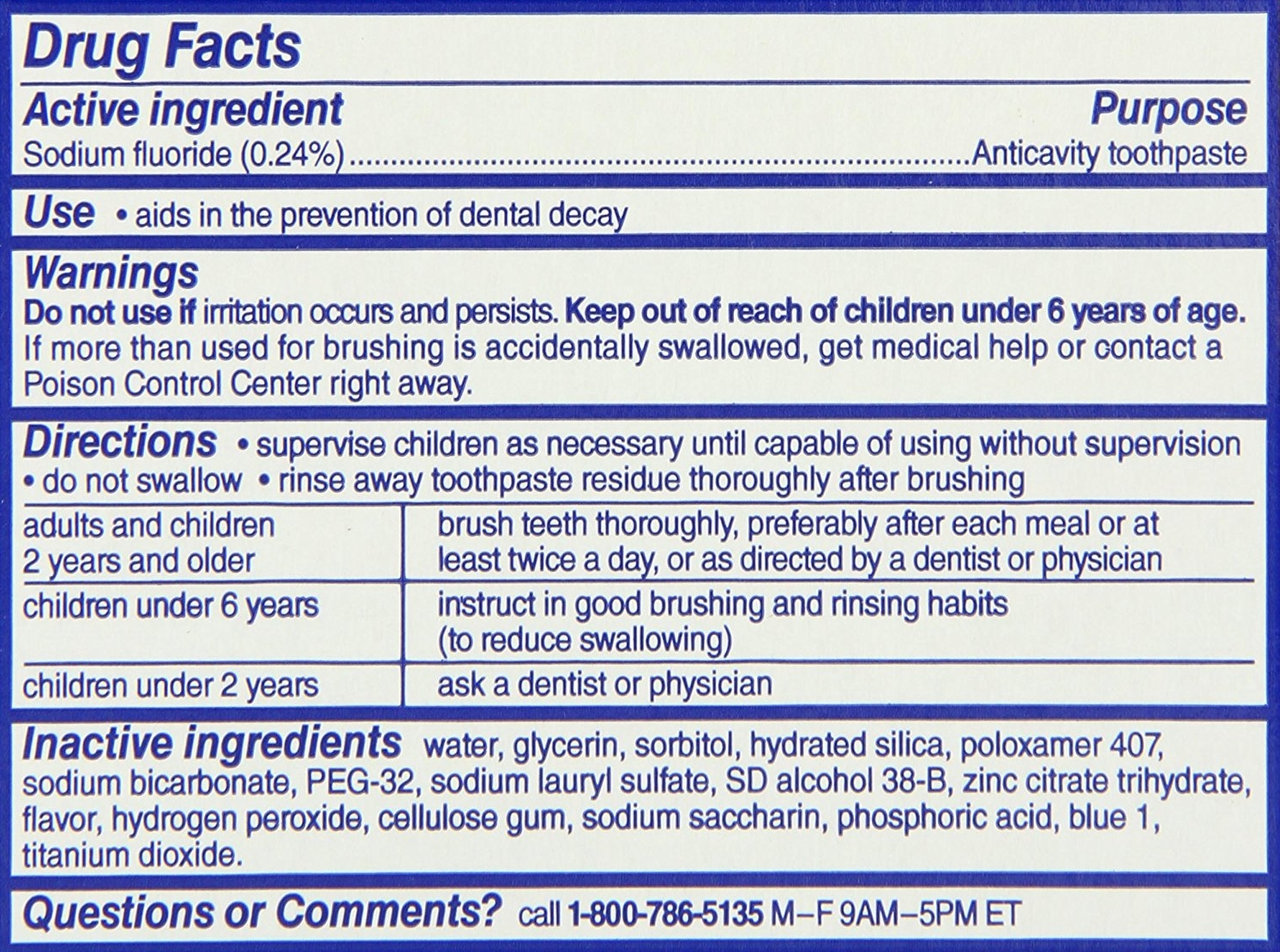 Tooth Paste Contents - OziDent
